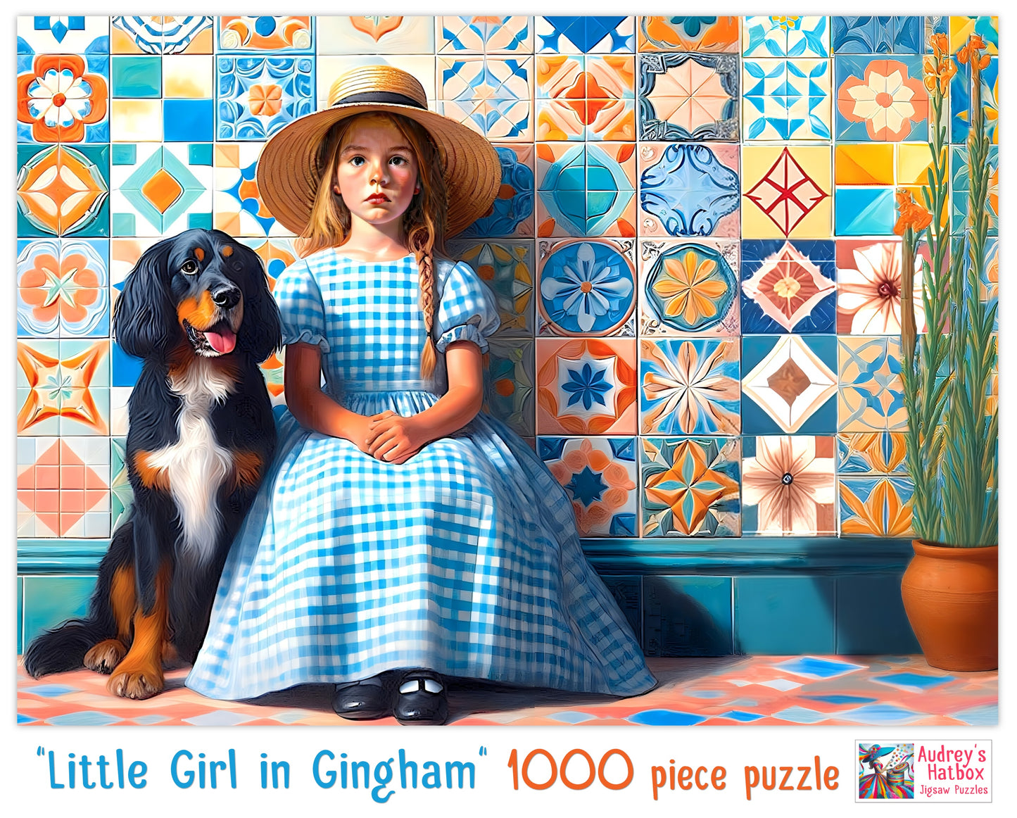 Little Girl in Gingham Jigsaw Puzzle