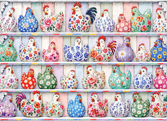 Chooks on a Shelf Jigsaw Puzzle