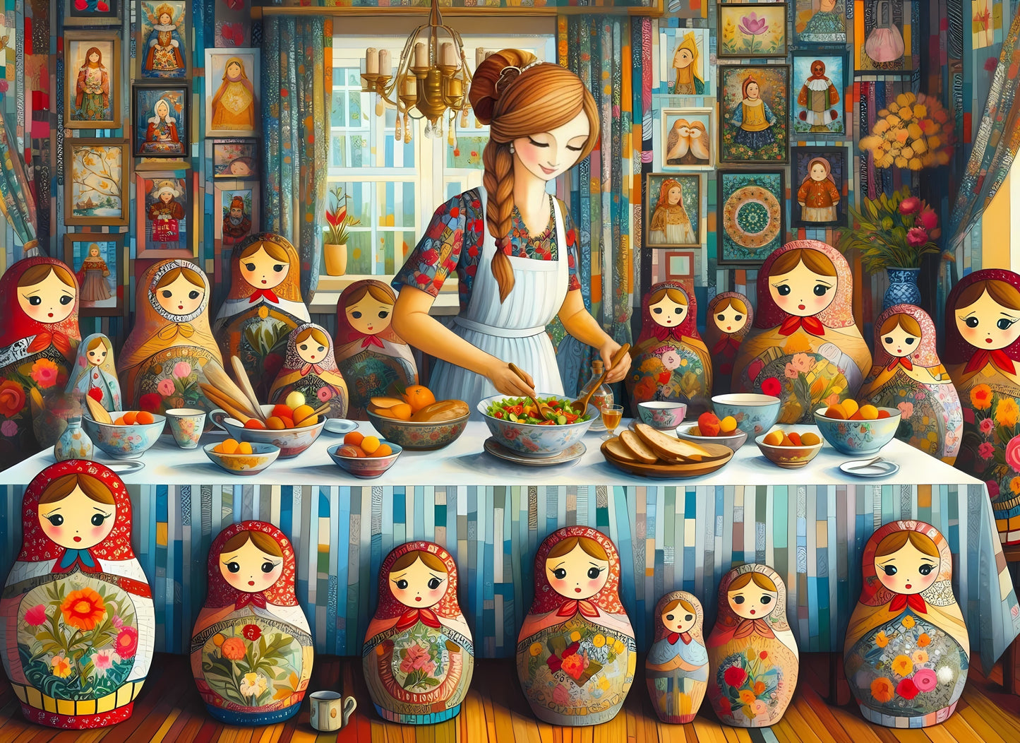 Dinner with my Dolls Jigsaw Puzzle