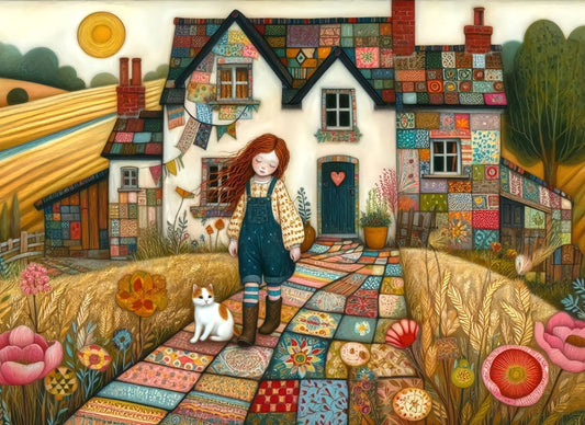 Farm Cottage Kitty Jigsaw Puzzle