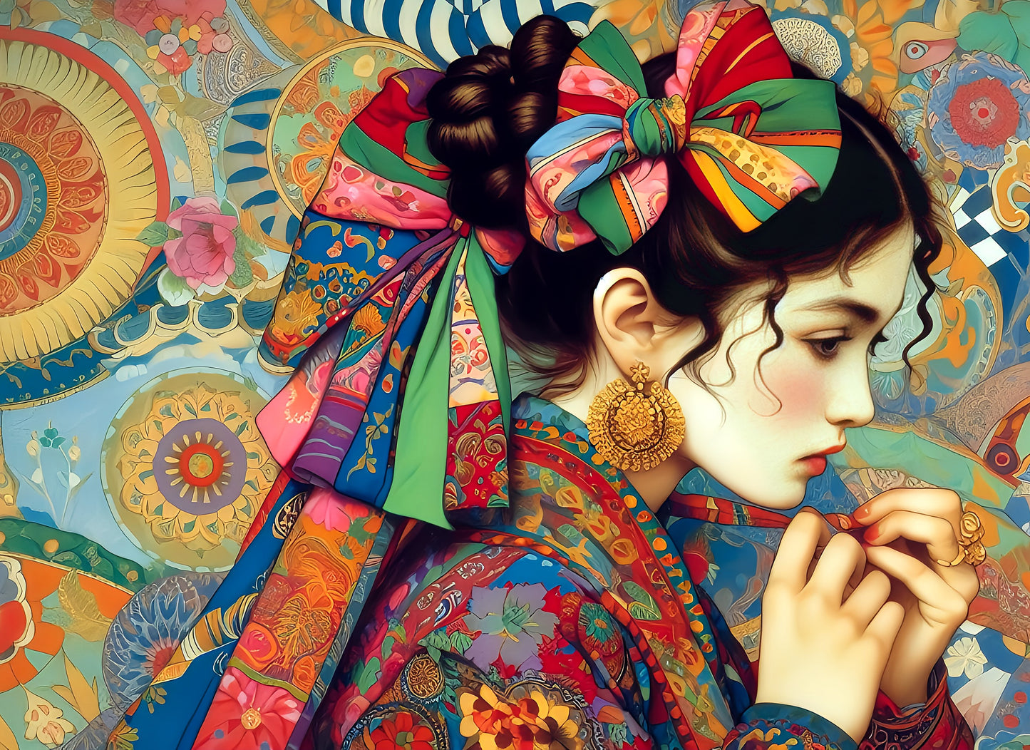 Lady Ribbons Jigsaw Puzzle