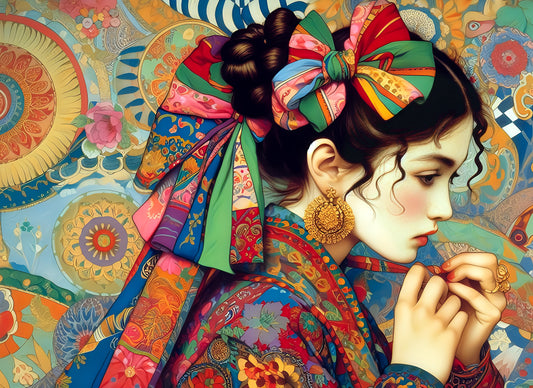 Lady Ribbons Jigsaw Puzzle