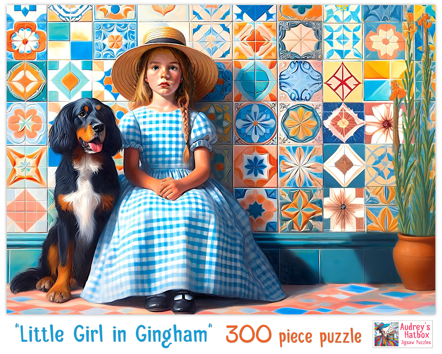 Little Girl in Gingham Jigsaw Puzzle