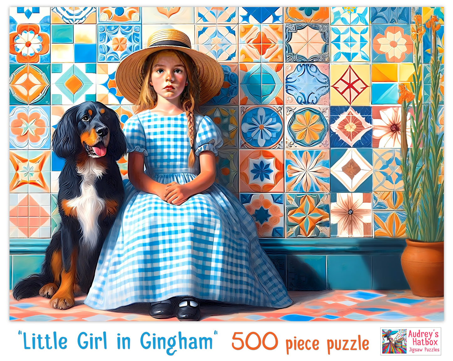 Little Girl in Gingham Jigsaw Puzzle