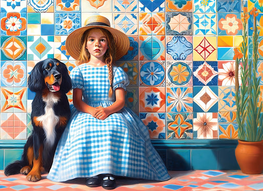 Little Girl in Gingham Jigsaw Puzzle